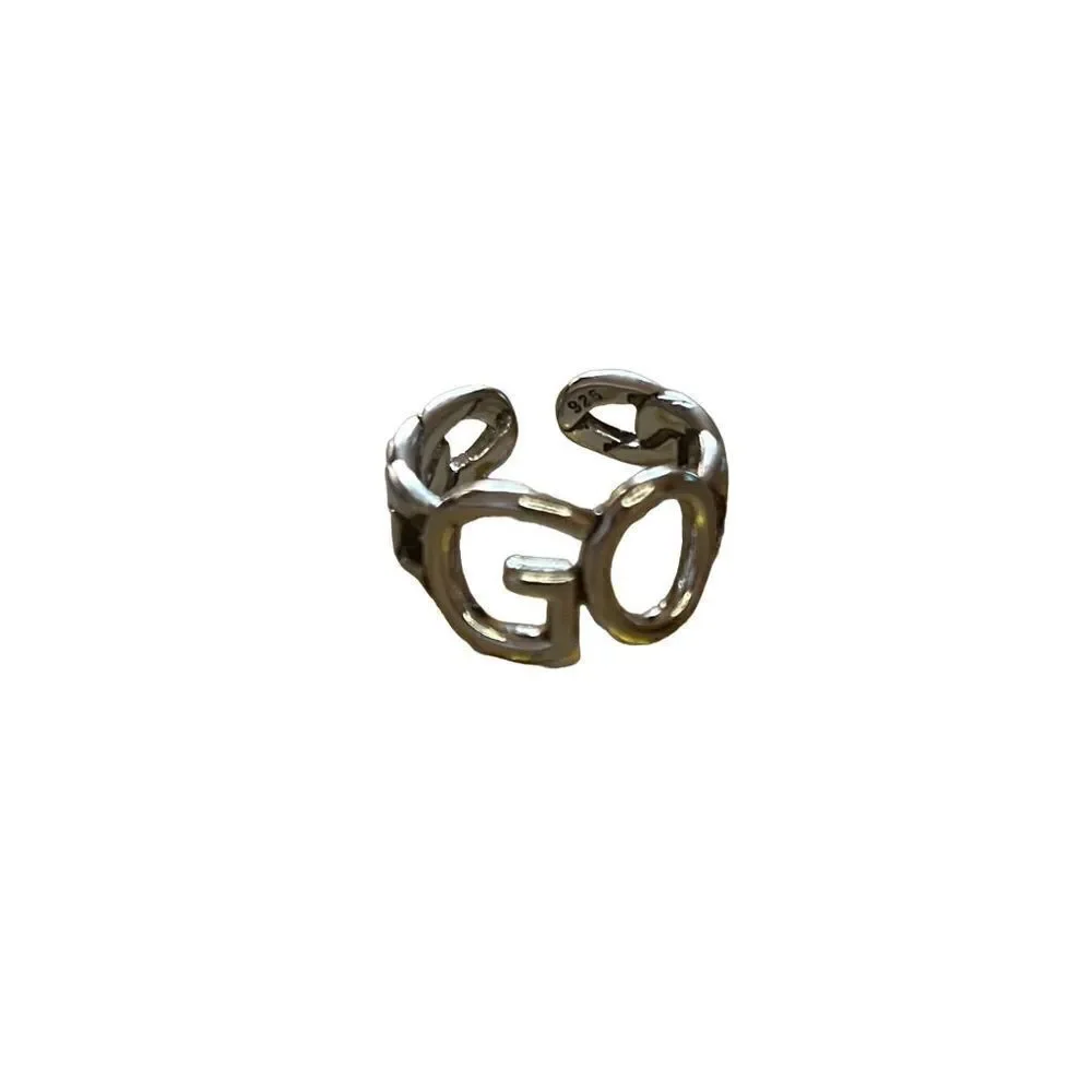 The GO Ring statement retro adjustable 925 silver